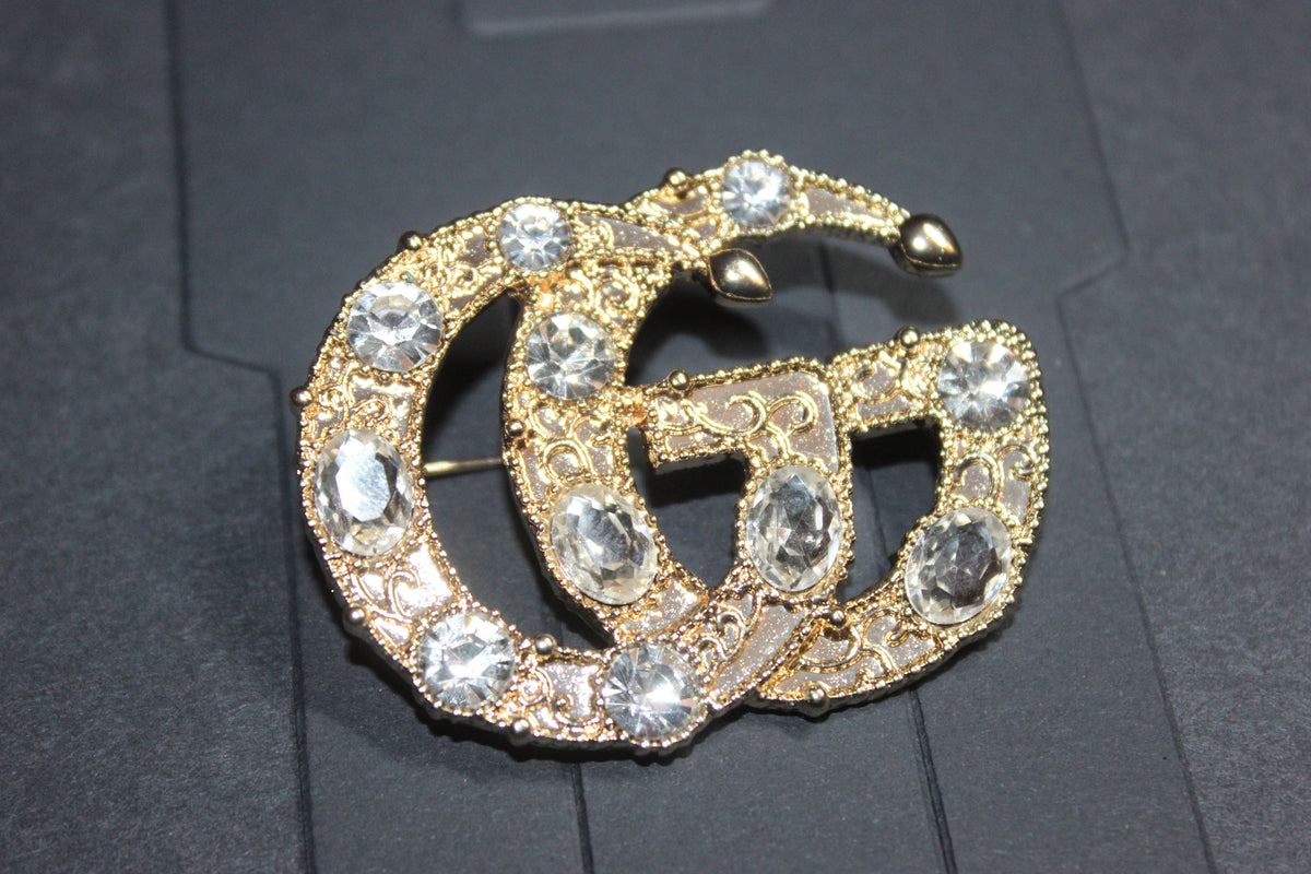 Gold Rhinestone Brooch Pins