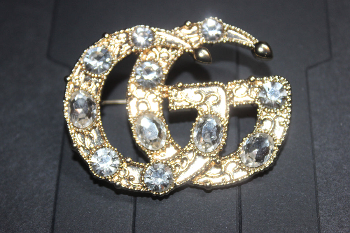 Gold Rhinestone Brooch Pins