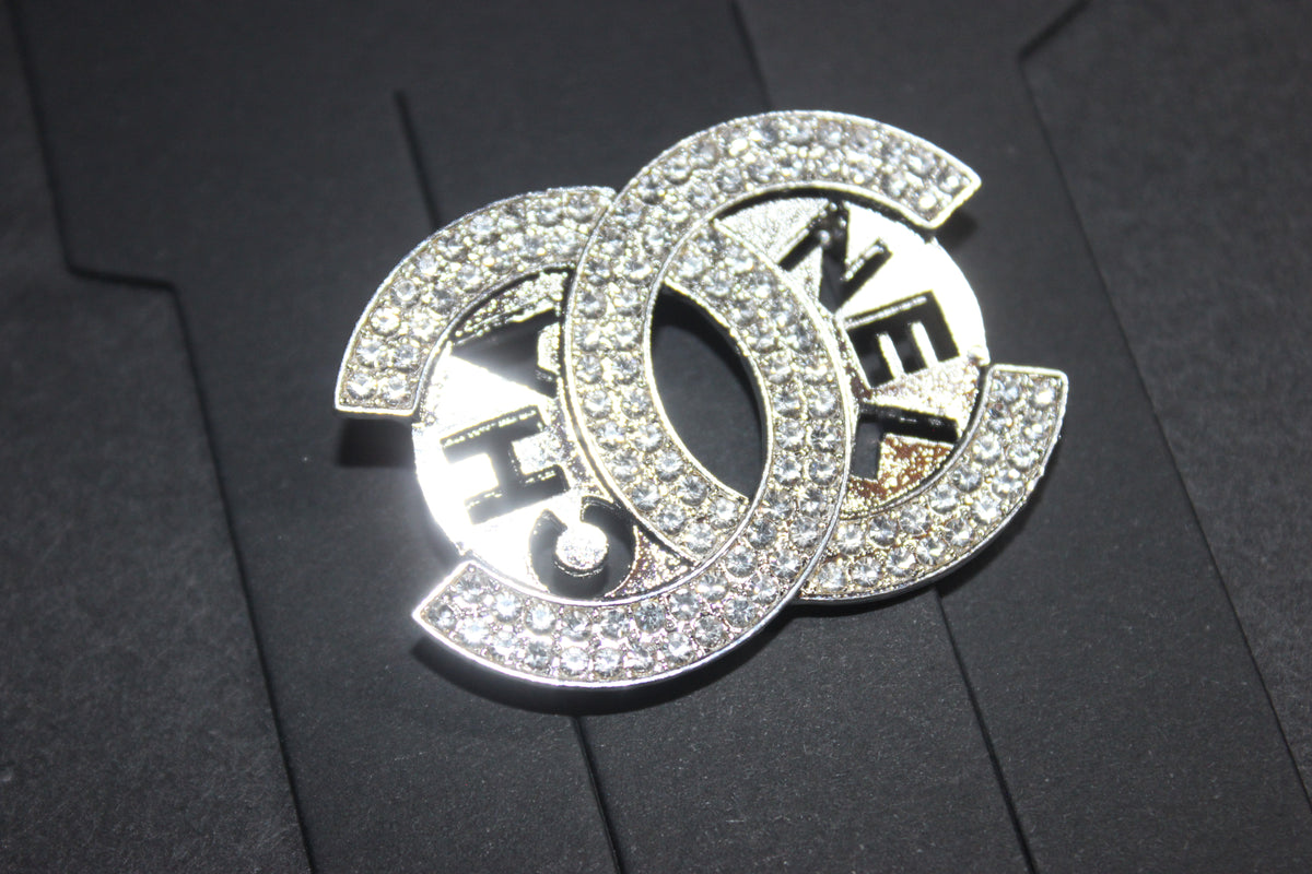 Silver Rhinestone Brooch Pin
