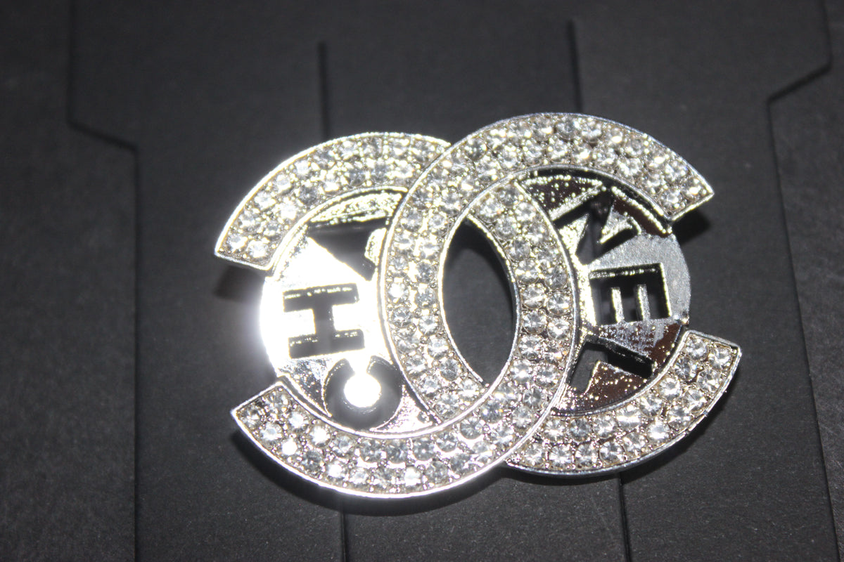 Silver Rhinestone Brooch Pin