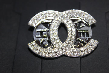 Silver Rhinestone Brooch Pin