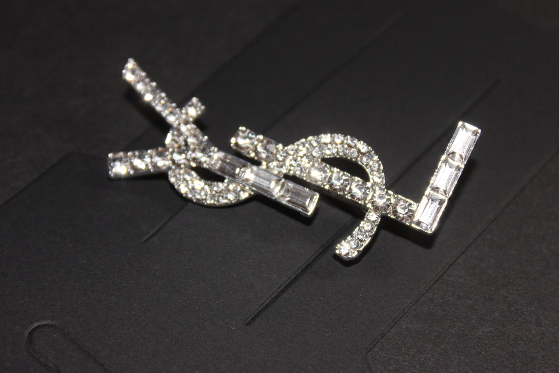 Silver Rhinestone Brooch Pin