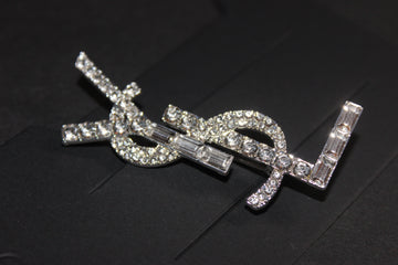 Silver Rhinestone Brooch Pin