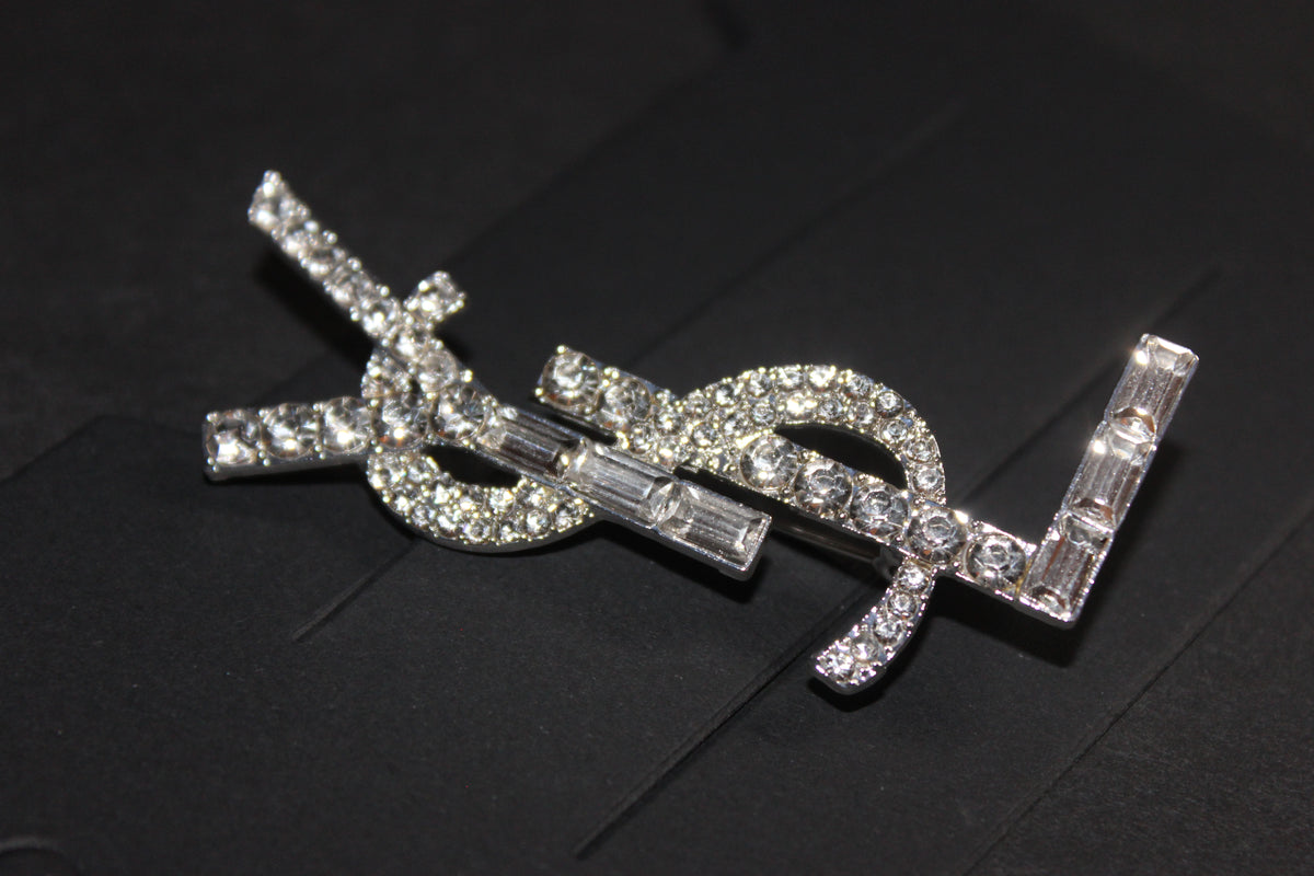 Silver Rhinestone Brooch Pin