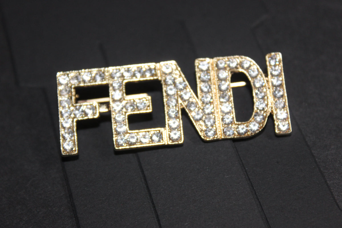 Gold Rhinestone Brooch Pin