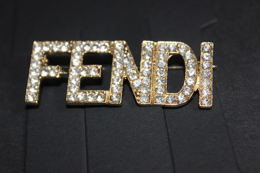 Gold Rhinestone Brooch Pin