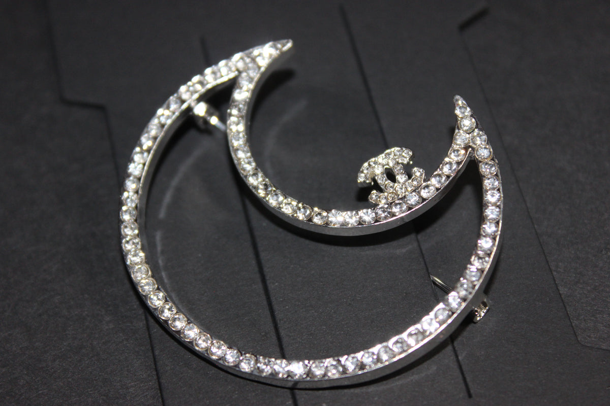 Silver Rhinestone Brooch Pin