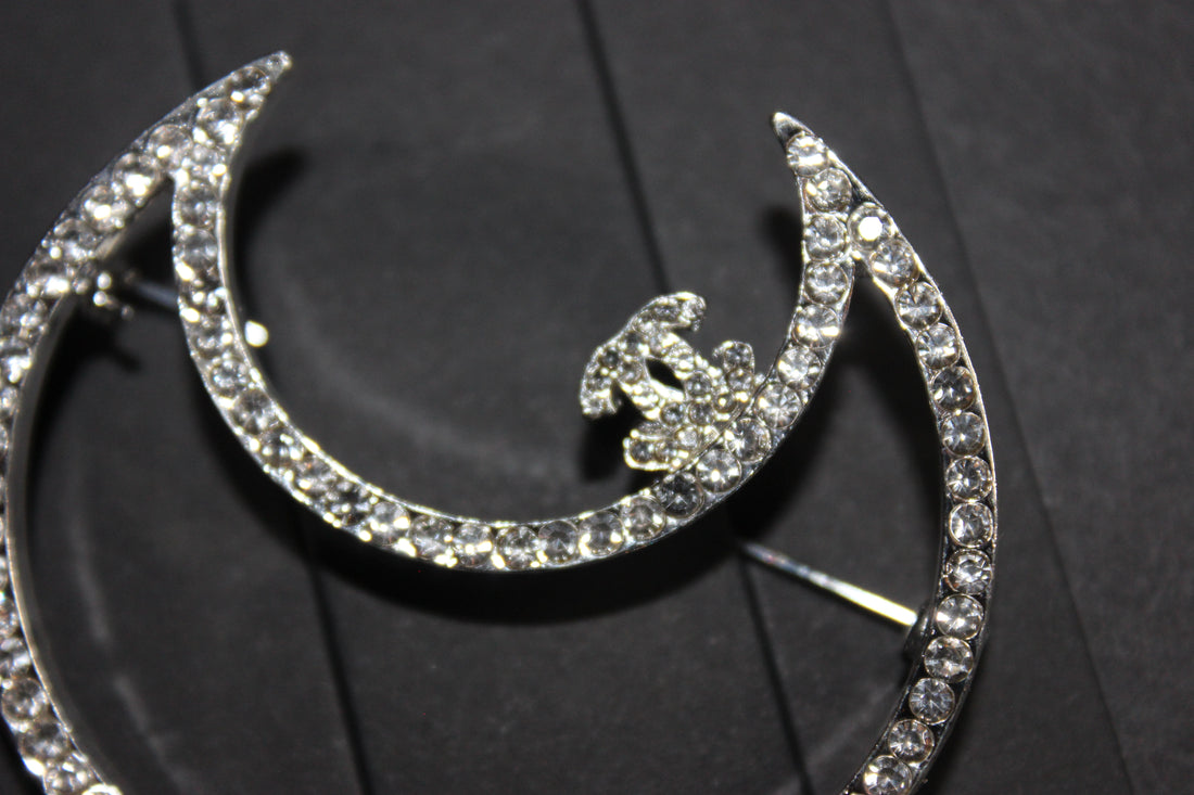 Silver Rhinestone Brooch Pin