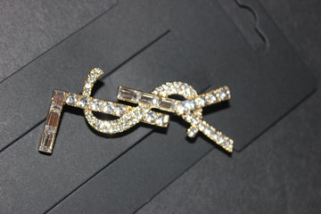Gold Rhinestone Brooch Pin