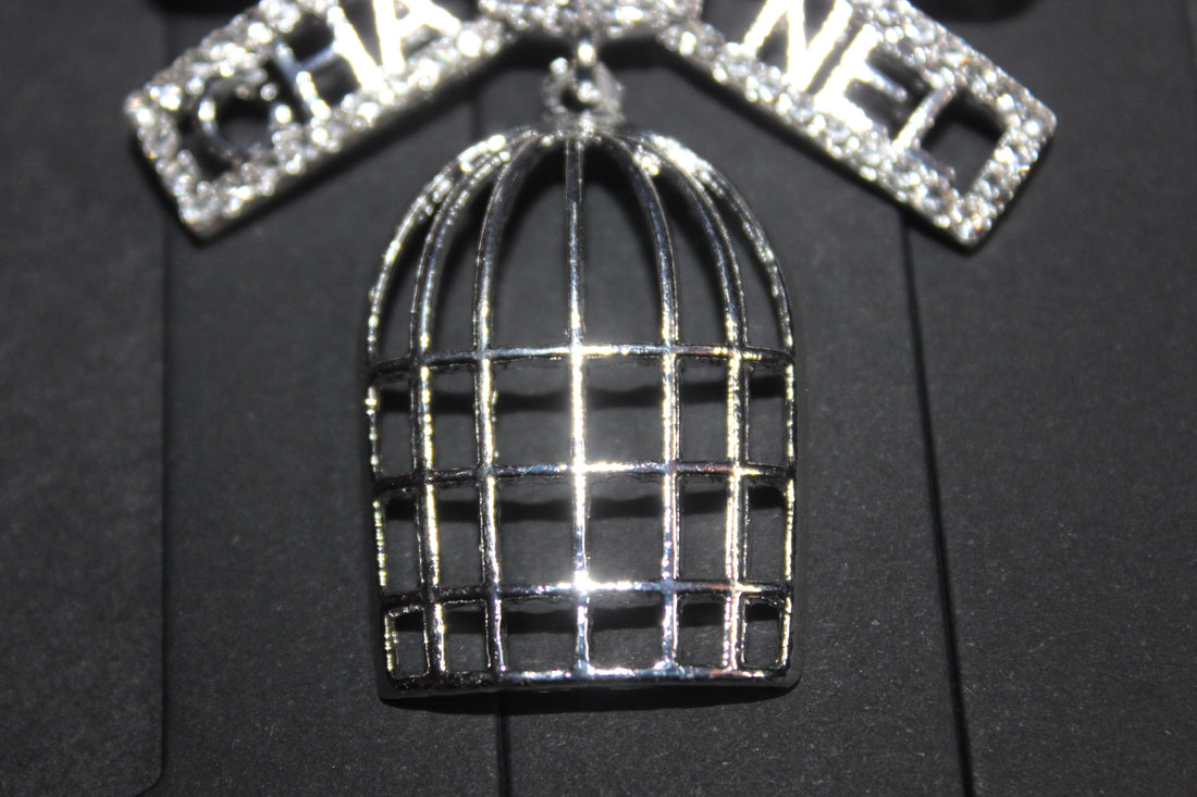 Silver Rhinestone Brooch Pin