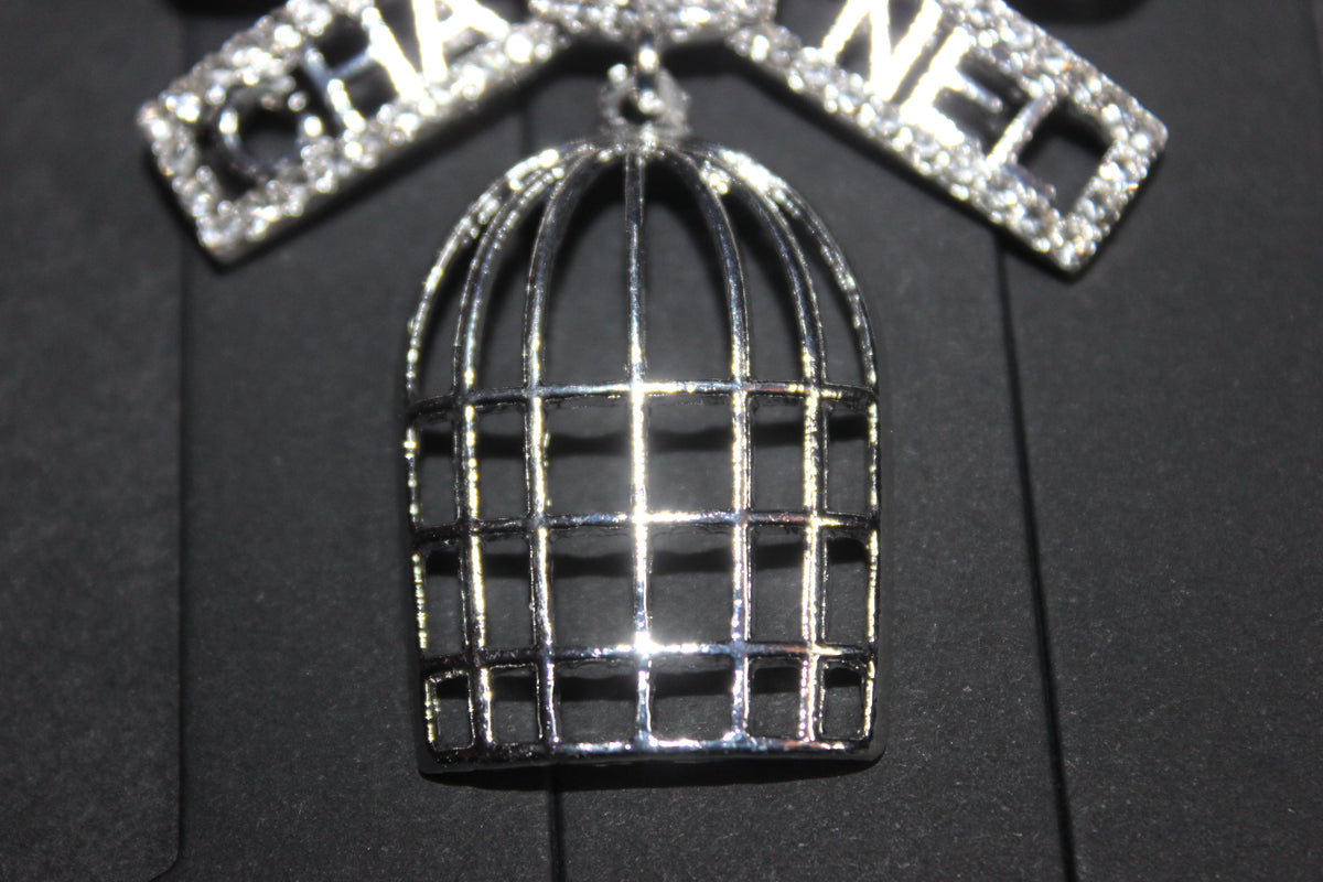 Silver Rhinestone Brooch Pin