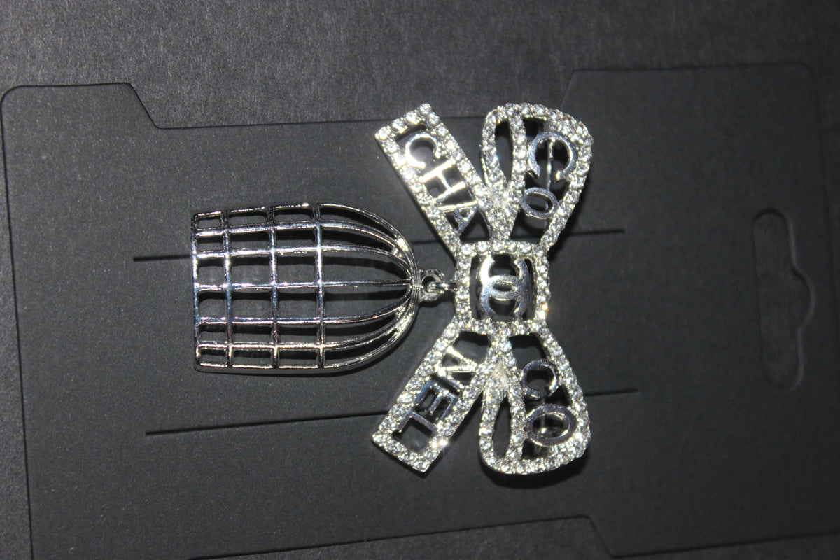 Silver Rhinestone Brooch Pin