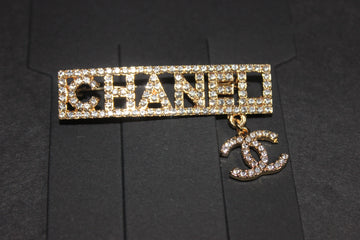 Gold Rhinestone Brooch Pin