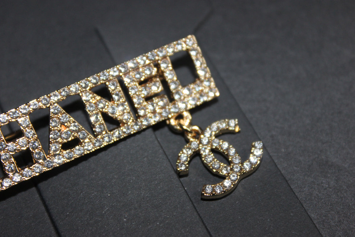 Gold Rhinestone Brooch Pin