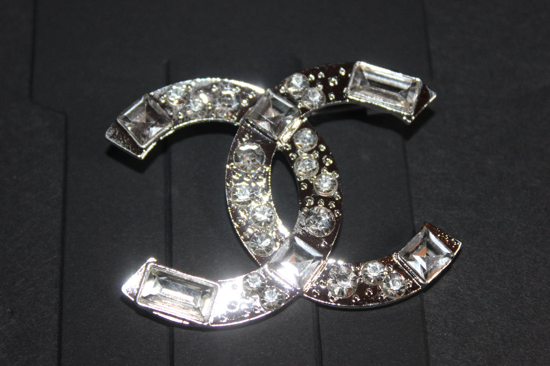 Silver Rhinestone Brooch Pin