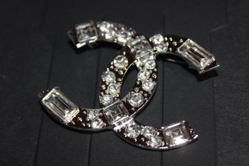 Silver Rhinestone Brooch Pin