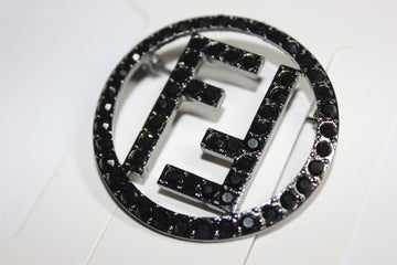 Black Rhinestone Brooch Pin