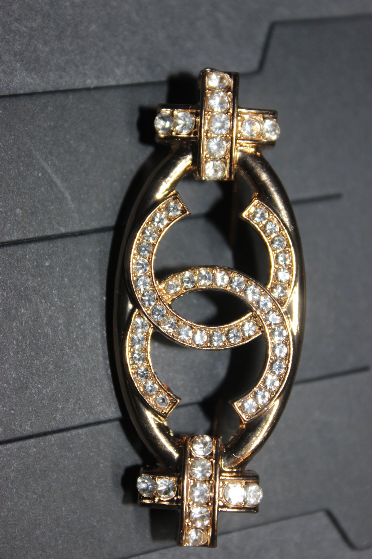 Gold Rhinestone Brooch Pin