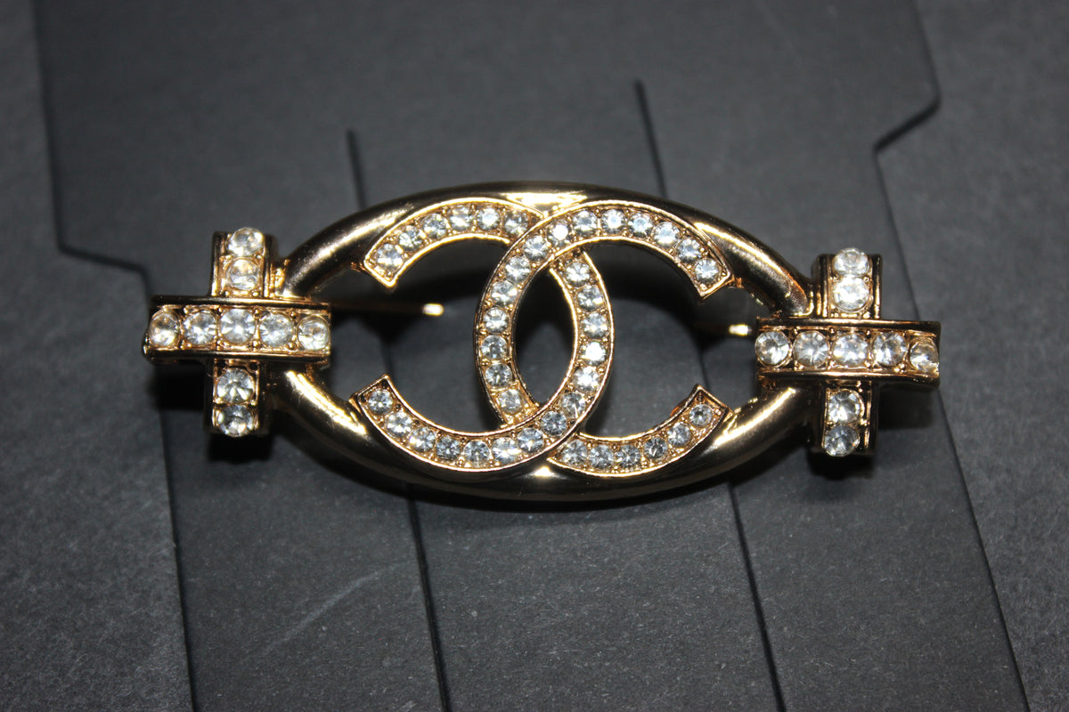 Gold Rhinestone Brooch Pin