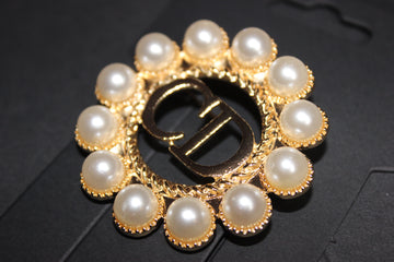 Gold Pearl Brooch Pin