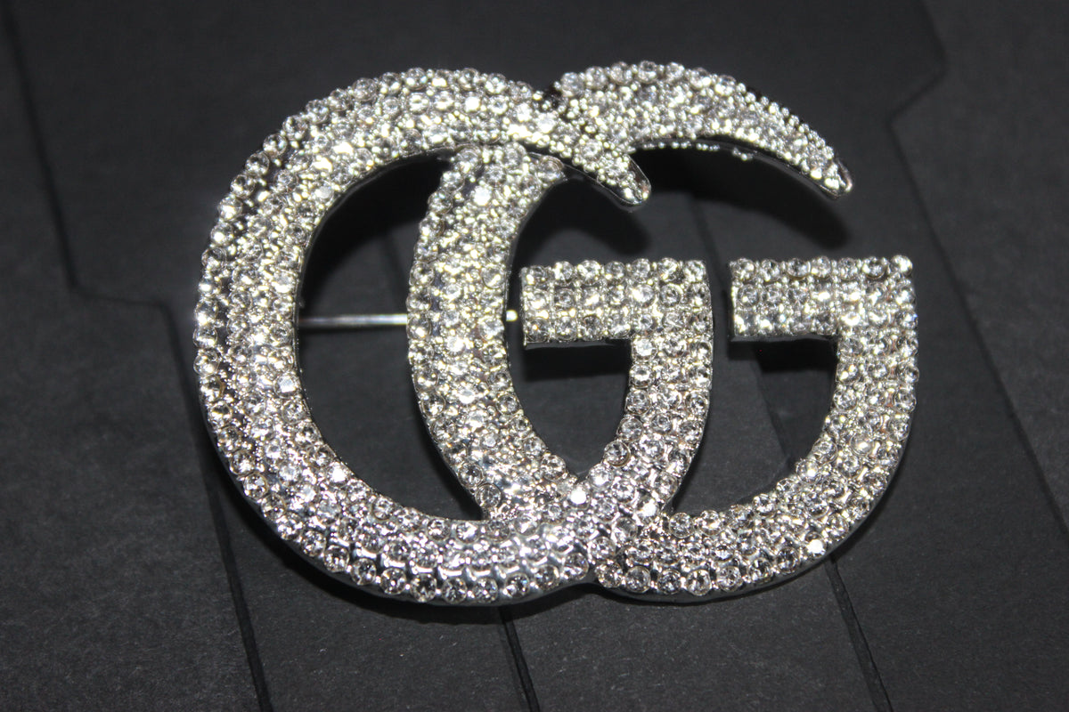 Silver Rhinestone Brooch Pin