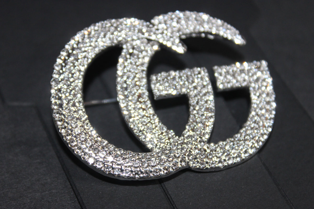 Silver Rhinestone Brooch Pin