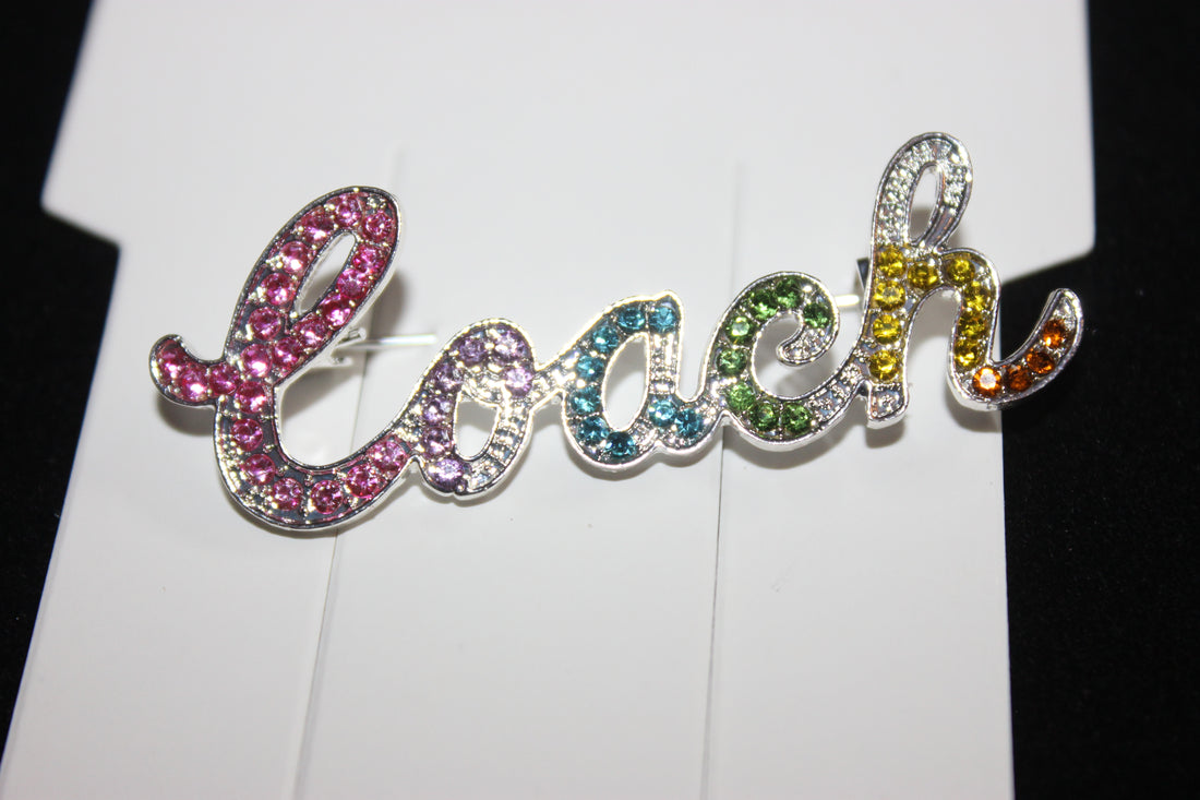 Colorful Rhinestone Brooch Pin (Silver)