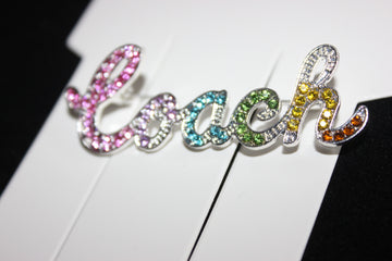 Colorful Rhinestone Brooch Pin (Silver)
